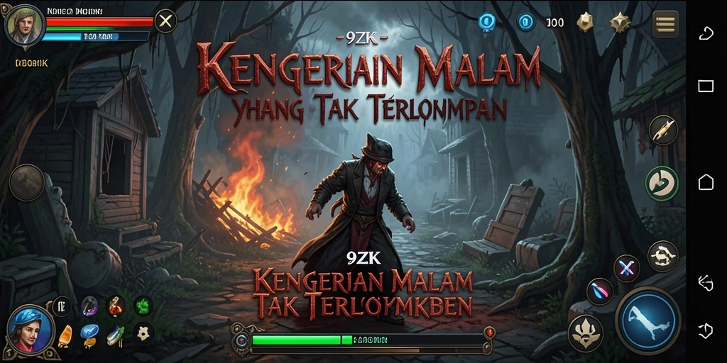 Tangkapan layar 9ZK menampilkan suasana Horror yang mencekam dengan grafis detail.
