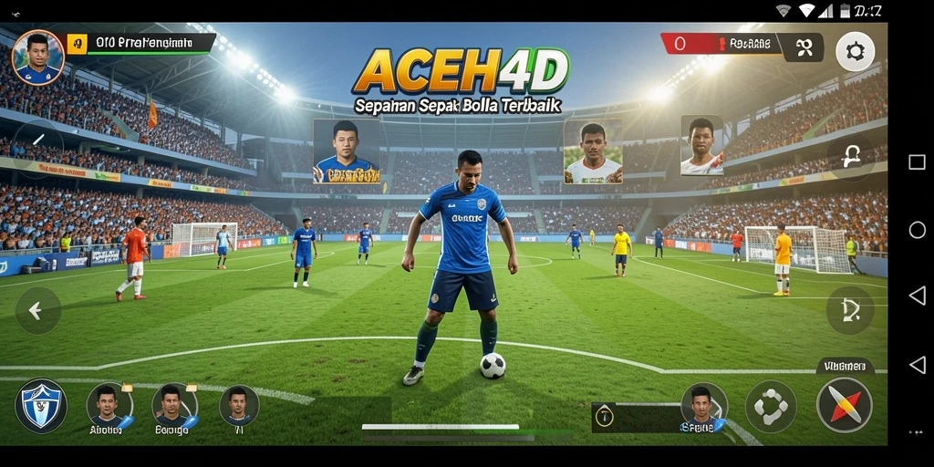 Tampilan gameplay ACEH4D yang menampilkan aksi sepak bola mendebarkan.