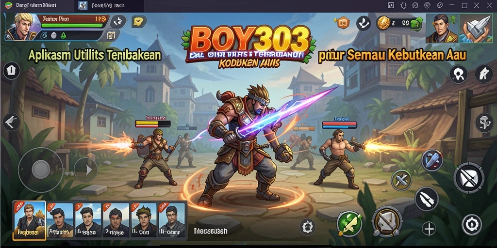 Tampilan layar utama dari BOY303 yang menunjukkan berbagai fitur utilitas.