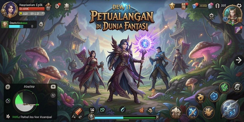 Screenshot permainan DEWI11 menampilkan aksi seru dalam RPG.