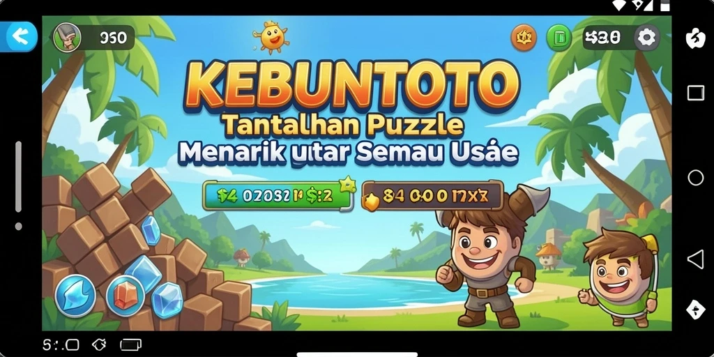 Screenshot gameplay KEBUNTOTO menampilkan tantangan puzzle yang menarik dan cara bermain yang intuitif.