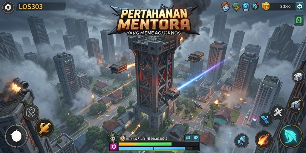 Screenshot utama gameplay Tower Defense yang seru dan menegangkan.
