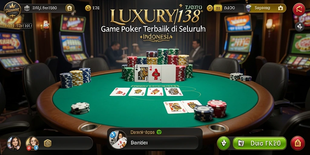 Tampilan gameplay mendebarkan dari LUXURY138 dengan aksi poker yang intens.