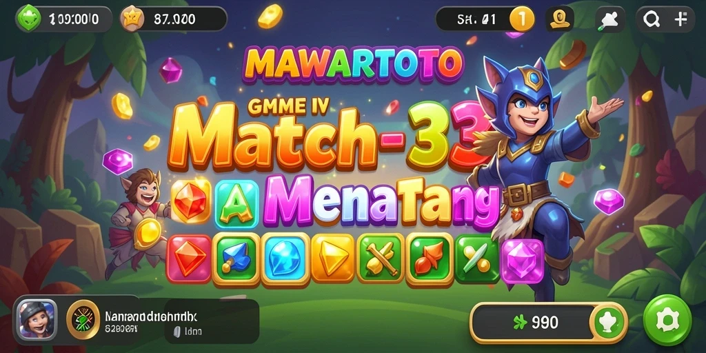 Screenshot gameplay <strong>MAWARTOTO</strong> menampilkan serunya menyelesaikan tantangan Match-3.