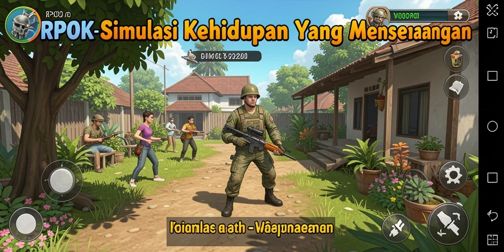 Screenshot utama RPOK menunjukkan pengalaman gameplay simulasi yang mendalam.
