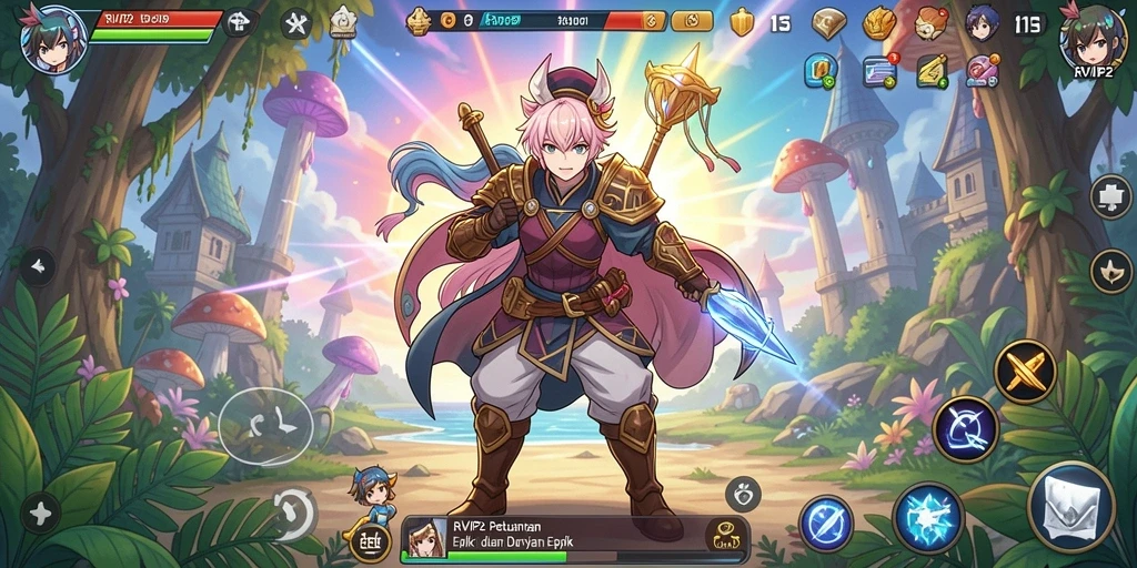 Gameplay RVIP2 yang penuh warna dan seru dalam dunia Anime.