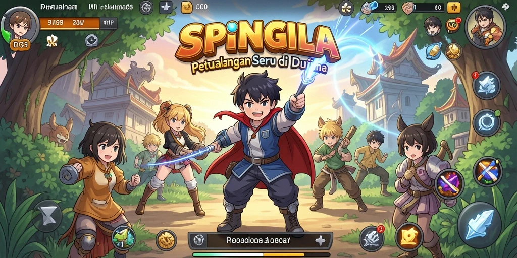 Screenshot gameplay SPINGILA yang memukau dengan karakter Anime.